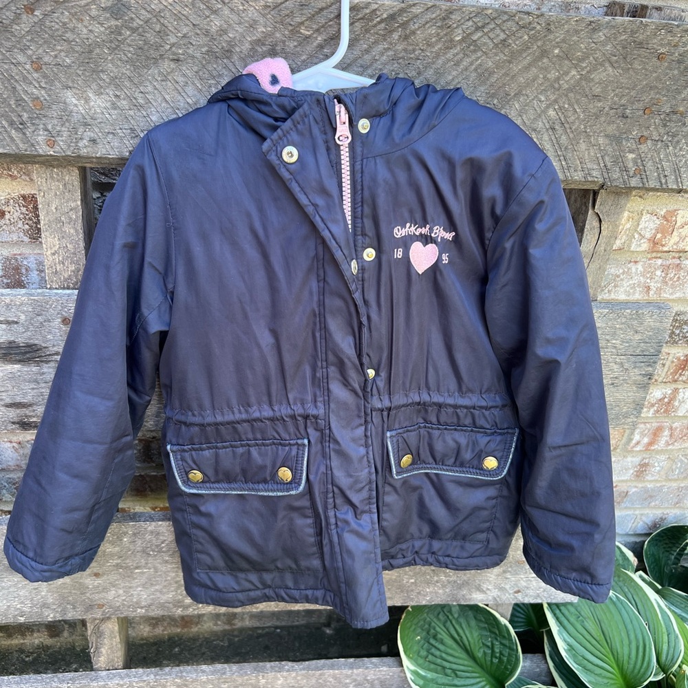 Oshkosh girls baby blue winter coat size 5-6